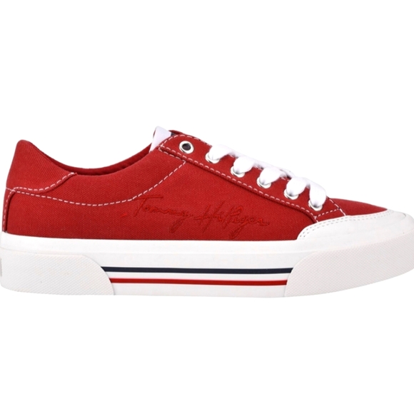 Tommy Hilfiger Sneakers Ethan Lace-Up, Red Signature, Size 9 - Picture 2 of 11